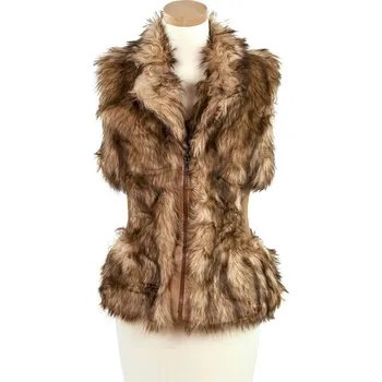 Dámská vesta Kožíšková vesta hnědá
