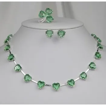 Souprava šperků Soupravy bižuterie - Exklusivní bižuterie - 6801-0093+5802-0009+5820-0001 - S05 - Světle zelená - stříbro