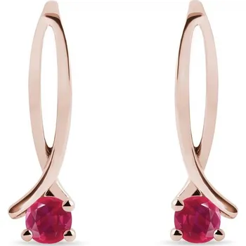 Náušnice Náušnice z růžového 14k zlata s rubíny KLENOTA
