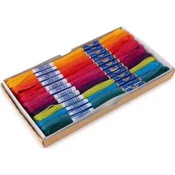 kreativní sada Niťárna Česká Třebová Sada vyšívacích přízí Mouline 12x8m v neonových barvách