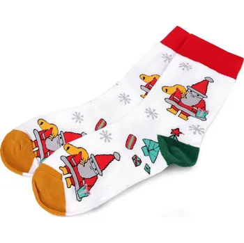 Dámské ponožky Dívčí / dámské vánoční ponožky v dárkové kouli s kovovou vločkou - 8 (38-43) bílá