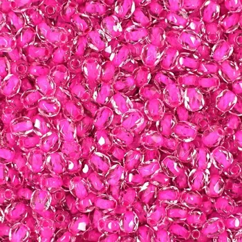 Dětské navlékací korálky Manumi české broušené korálky 3 mm Crystal Rose Lined