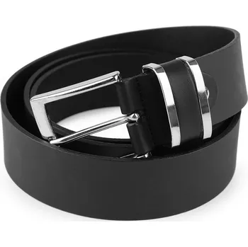 Módní doplněk Pánský kožený pásek šíře 3,8 cm - 3 (130 cm) černá