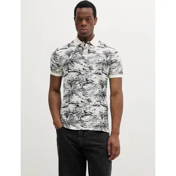 Pánské tričko Tommy Hilfiger pánské modro krémové polotričko 20013122-8721106074109