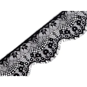 Krajka Francouzská krajka šíře 90 mm návin 3 metry - 2 černá