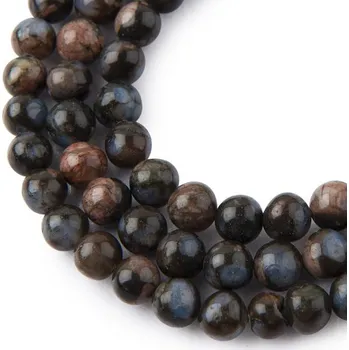 Dětské navlékací korálky Korálky z minerálu Černý opál Lianite 8 mm