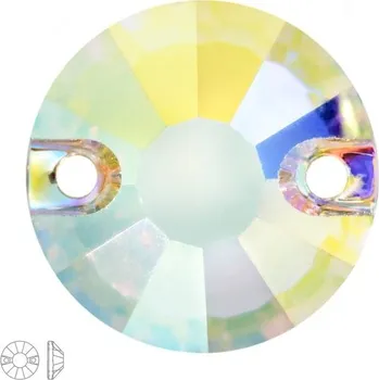 Dětské navlékací korálky Preciosa MC našívací šatonová růže VIVA12 10 mm Crystal AB