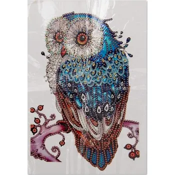 kreativní sada Diamantové malování samolepka pohádková sova 16,5 x 24,5 cm