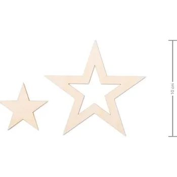 Vánoční ozdoba Dřevěný výřez i výplň hvězda 10cm