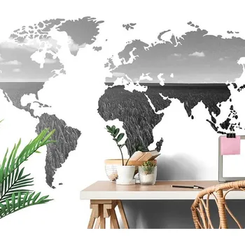 Tapeta Dovido Samolepící tapeta mapa světa v černobílém