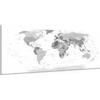 Obraz Dovido Obraz černobílá mapa s názvy