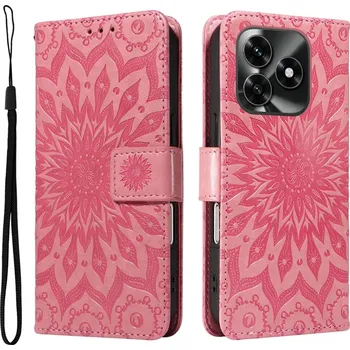 Pouzdro na mobilní telefon Sunflower knížkové pouzdro na Honor X5c Plus - růžové