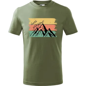 Dětská móda DOBRÝ TRIKO Dětské tričko Čistá záležitost pruhy Velikost: 110 /4 roky, Barva: Khaki