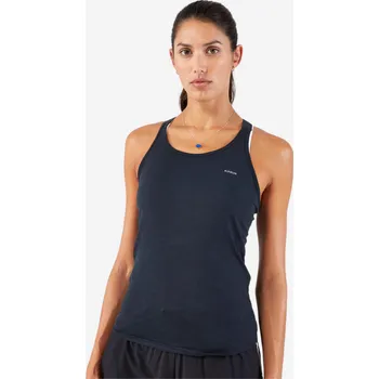 Pánské tričko KIPRUN Dámské běžecké tílko Run 500 Comfort XL ČERNÁ|ŠEDÁ