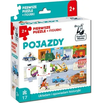 Puzzle Pojazdy. Pierwsze puzzle + figurki. Kapitan Nauka