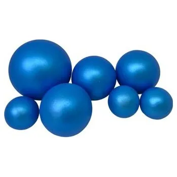 Jedlá dekorace na dort Čokoládové koule 7ks perleťové modré - K Decor