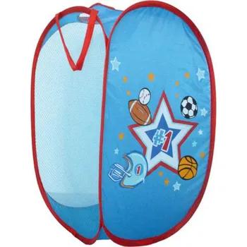 úložný prostor na hračky Koš textilní skládací 35x60x35cm box na hračky modrý pro kluky