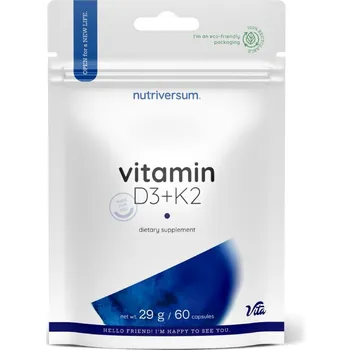 Nutriversum Vitamín D3 + K2, 60 kapslí