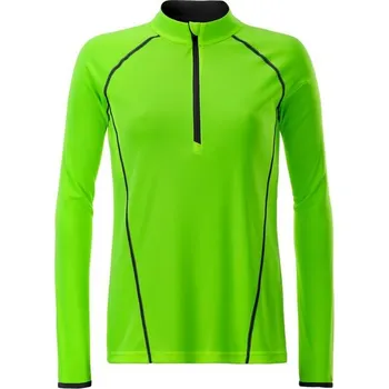 James & Nicholson (Daiber) Dámské funkční tričko s dlouhým rukávem JN497 - Jasně zelená / černá | L