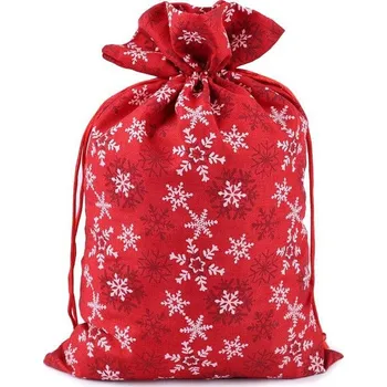 Vánoce Dárkový vánoční / mikulášský pytlík 20x30 cm - 1 červená