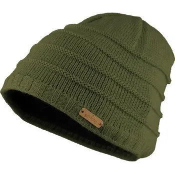 Čepice Bontis Dětská čepice s vypleteným pruhovaným vzorem - Olivová | uni dětská