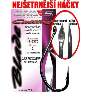 Rybářský háček Awa-S Háčky Cutting Blade 5370 Black Nickel 10ks - vel.8