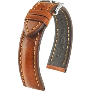 Řemínek na hodinky Řemínek Hirsch Lucca - zlatohnědý - 22 mm - L – Standardní délka (doporučujeme) - 20 mm - Stříbrná + 5 let záruka a dárek ZDARMA