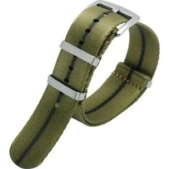 Řemínek na hodinky Řemínek NATO Sports khaki, černý proužek 22 mm - 22 mm + 5 let záruka a dárek ZDARMA