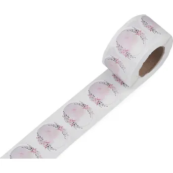 samolepka Papírové samolepky Ø38 mm k popisu - 3 pudrová