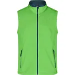 James & Nicholson (Daiber) Pánská softshellová vesta JN1128 - Zelená / tmavě modrá | 2XL