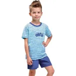 Dětské pyžamo s obrázkem motorky a kraťasy - modrá světle - 092