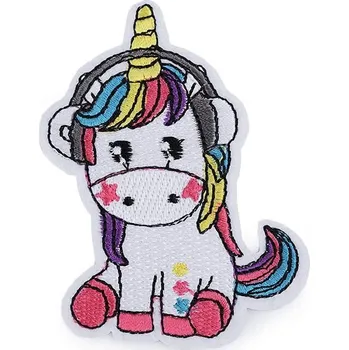 Textilní nažehlovací páska Nažehlovačka jednorožec - 1 bílá