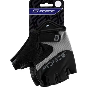 Cyklistické rukavice Letní krátkoprsté rukavice FORCE RAB 2, černo-šedé - XXL