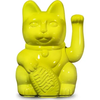Figurka Donkey Kočka pro štěstí Maneki Neko Disco Žlutá 15cm
