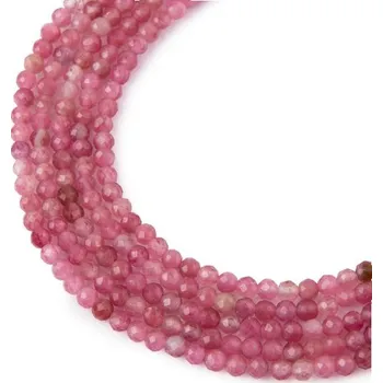 Dětské navlékací korálky Korálky z minerálu Růžový turmalín 3 mm broušené