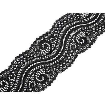 Krajka Elastická krajka / vsadka šíře 65 mm METRÁŽ - 2 černá