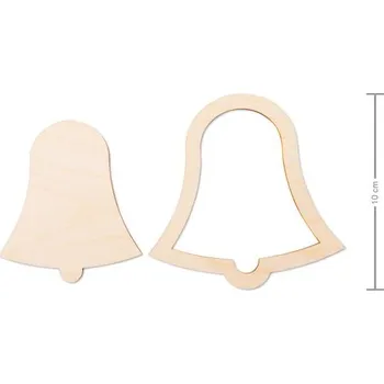 Party dekorace Dřevěný výřez i výplň zvonek 10cm