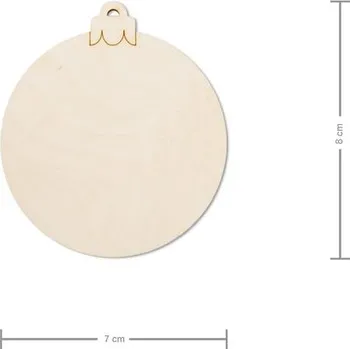 Vánoční ozdoba Dřevěný výřez ozdoba kulatá 7cm