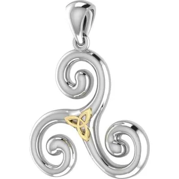 Přívěsek STŘÍBRNÝ TRISKEL S POZLACENOU TRIQETROU, stříbro 925