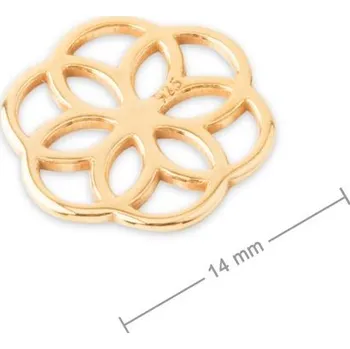 Přívěsek Stříbrný spojovací díl květina 10 mm pozlacený 24K zlatem