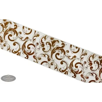 Dortová páska fólie š. 4 cm - čirá s potiskem elegantních filigránků Jolly - 100 m