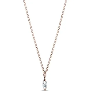 Náhrdelník Náhrdelník s diamantem v růžovém 14k zlatě KLENOTA