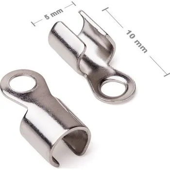 Materiál na výrobu šperku Zamačkávací koncovka z chirurgické oceli 316L 10x5 mm