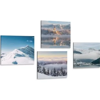 Obraz Dovido Set obrazů zasněžené hory