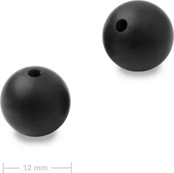 Dětské navlékací korálky Silikonové kulaté korálky 12 mm Black