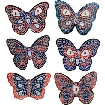 kreativní sada Diamantové malování sada klíčenek s motýly 6 ks