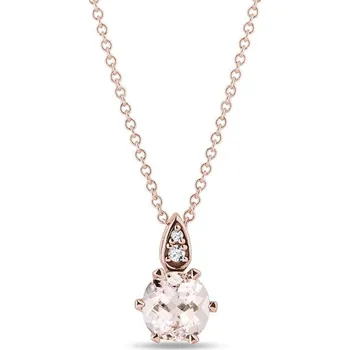 Náhrdelník Náhrdelník s morganitem a diamanty v růžovém zlatě KLENOTA