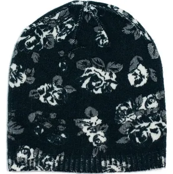 Čepice Čepice s květinovým potiskem černá