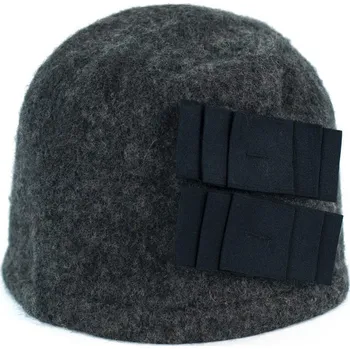 Čepice Elegantní dámský zimní klobouk tmavě šedý