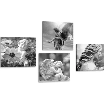 Obraz Dovido Set obrazů nebeská harmonie v černobílém provedení